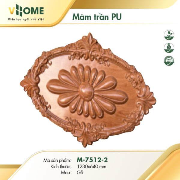 Mâm trần vân gỗ M7512-2