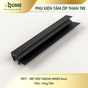 Nẹp góc ngoài nhọn 8mm màu đen