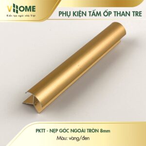 Nẹp góc ngoài tròn 8mm màu vàng