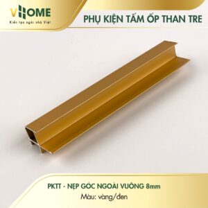 Nẹp góc ngoài vuông 8mm màu vàng