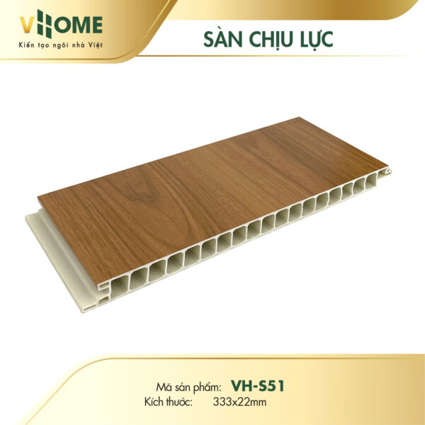 Sàn chịu lực hèm khóa thông minh vân gỗ sồi vàng S51