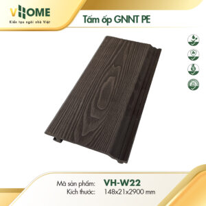 Tấm ốp gỗ nhựa ngoài trời gốc PE màu cafe W22