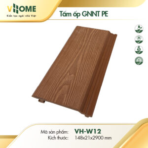 Tấm ốp gỗ nhựa ngoài trời gốc PE màu nâu đỏ W12