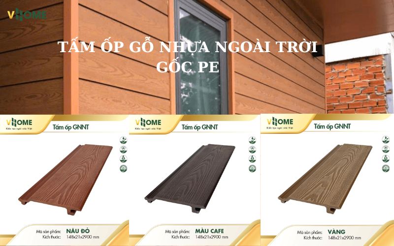 Tấm lam sóng gỗ nhựa ngoài trời gốc PE