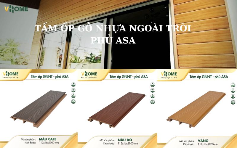 Tấm ốp gỗ nhựa ngoài trời phủ ASA