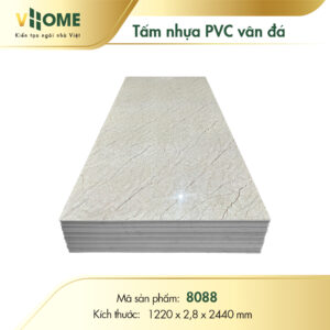 Tấm pvc vân đá marble kem vân chỉ vàng VX8088