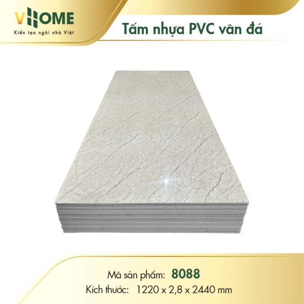 Tấm pvc vân đá marble kem vân chỉ vàng VX8088