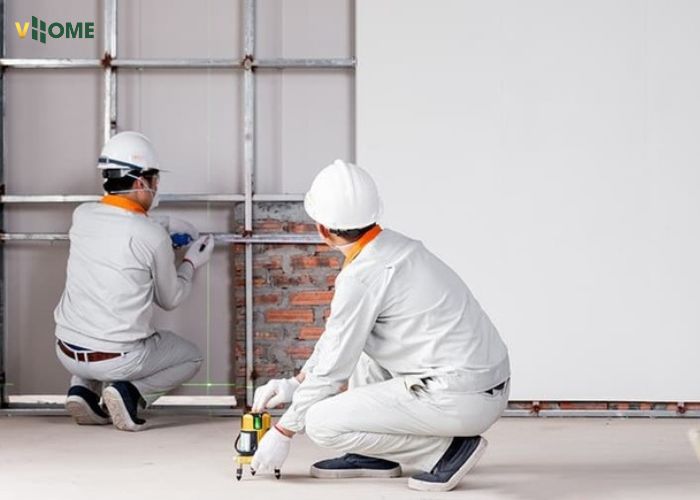 Kiểm tra và xử lý mặt bằng trước khi thi công Kiểm tra và xử lý mặt bằng trước khi thi công