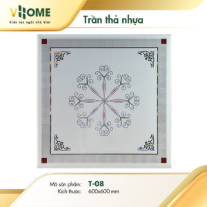 Trần thả nhựa họa tiết bông tuyết cổ điển T08