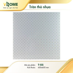 Trần thả nhựa họa tiết caro chấm bi T05