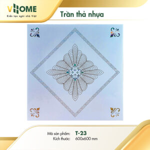 Trần thả nhựa họa tiết hoa lá đối xứng hình thoi T23