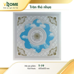 Trần thả nhựa họa tiết hoa thị T19