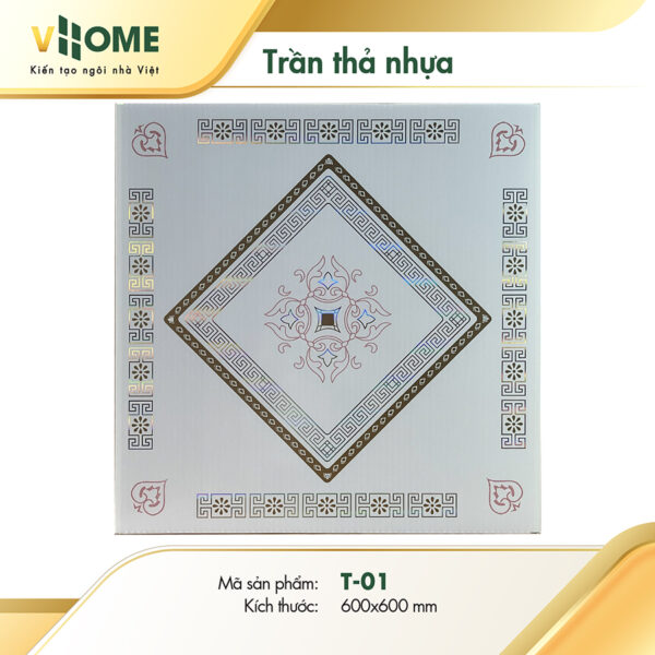 Trần thả nhựa họa tiết hy lạp cổ T01
