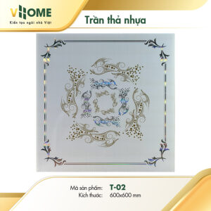 Trần thả nhựa họa tiết nghệ thuật cách điệu T02