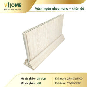 Vách ngăn nhựa giả gỗ sồi sáng V08