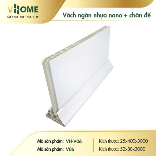 Vách ngăn nhựa trắng V06
