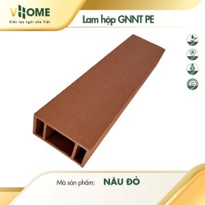 Lam hộp gỗ nhựa ngoài trời gốc PE màu nâu đỏ