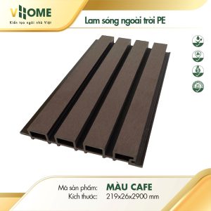 Lam sóng gỗ nhựa ngoài trời gốc PE màu cafe