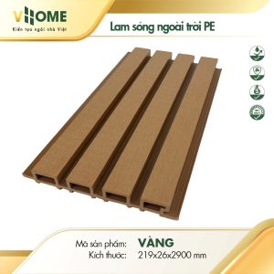 Lam sóng gỗ nhựa ngoài trời gốc PE màu vàng