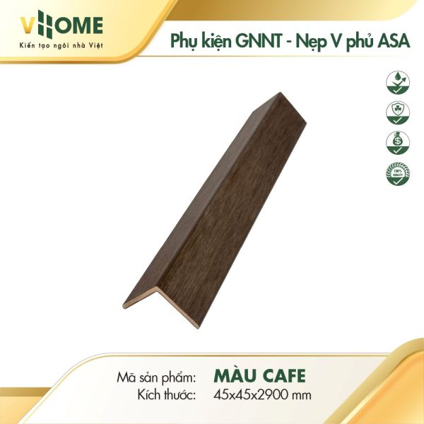 Phụ kiện nẹp V màu cafe phủ ASA
