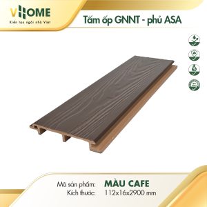 Tấm ốp gỗ nhựa ngoài trời phủ ASA màu cafe