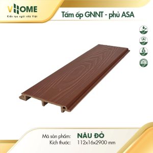Tấm ốp gỗ nhựa ngoài trời phủ ASA màu nâu đỏ