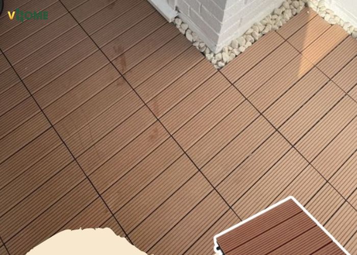 Thi công vỉ gỗ nhựa song song nhau