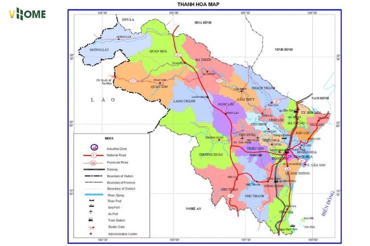 Địa hình của khu vực Thanh Hóa
