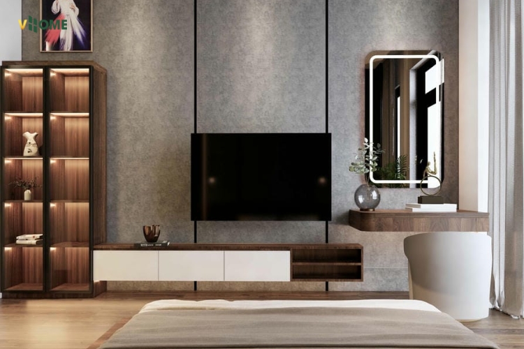 Tấm than tre vân bê tông ốp vách tivi