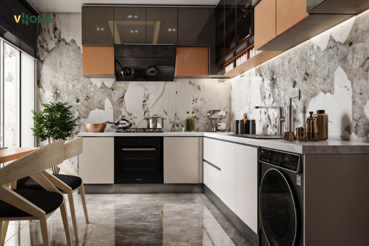 Ốp tủ bếp từ tấm than tre 17mm