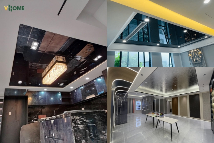 Không gian kinh doanh, dịch vụ sử dụng tấm ốp than tre đen bóng