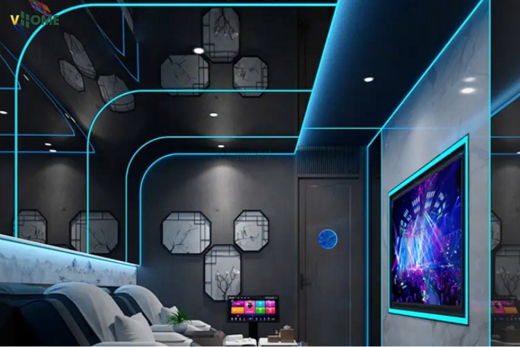 Tấm than tre đen bóng ốp tường quán karaoke