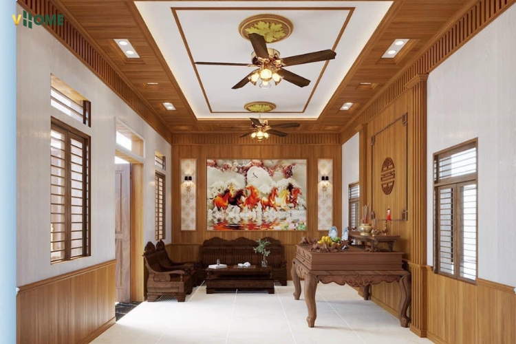 Thi công trần nano ở phòng khách nhỏ