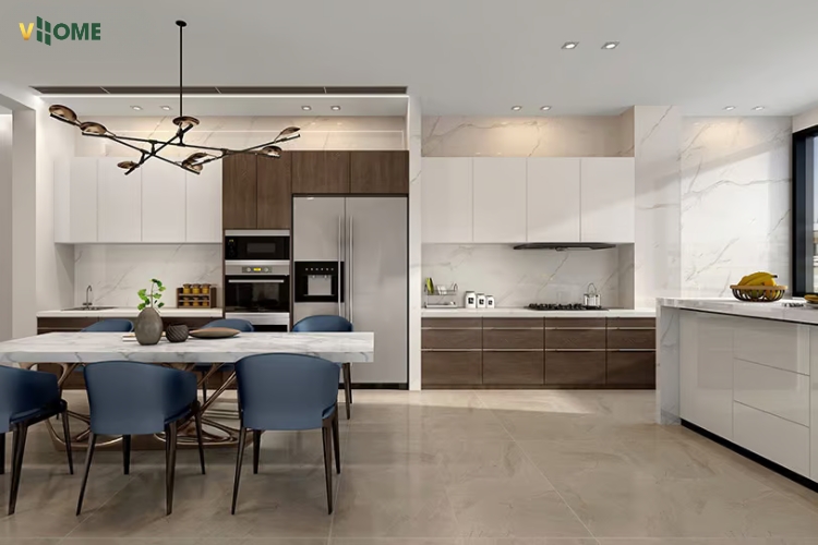 Không cần ốp toàn bộ tường bếp