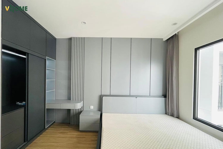 Tấm ốp tường phòng ngủ đơn sắc