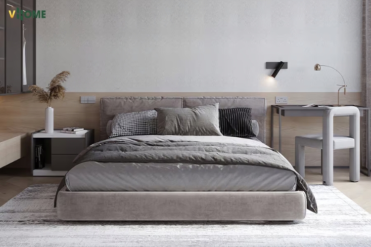 Tấm ốp tường phòng ngủ đơn sắc