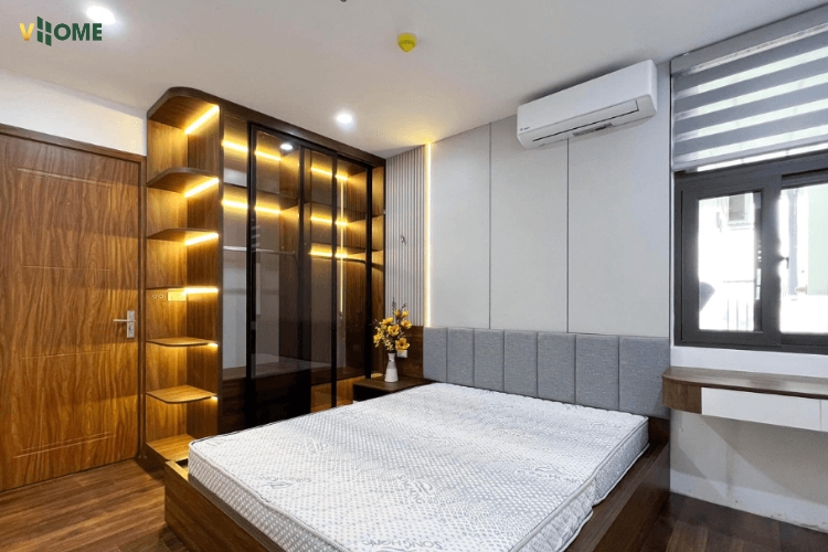 Tấm ốp tường phòng ngủ đơn sắc