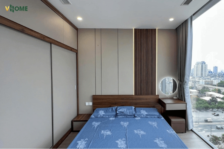 Tấm ốp tường phòng ngủ đơn sắc