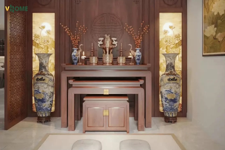 Mẫu tấm nhựa ốp tường phòng thờ