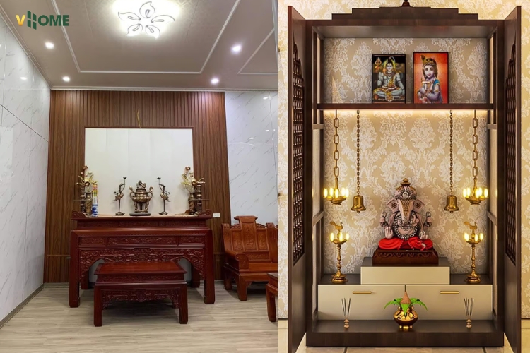 Sử dụng tấm ốp tường cho phòng thờ