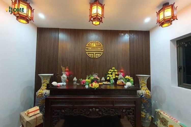 Mẫu tấm nhựa ốp tường phòng thờ