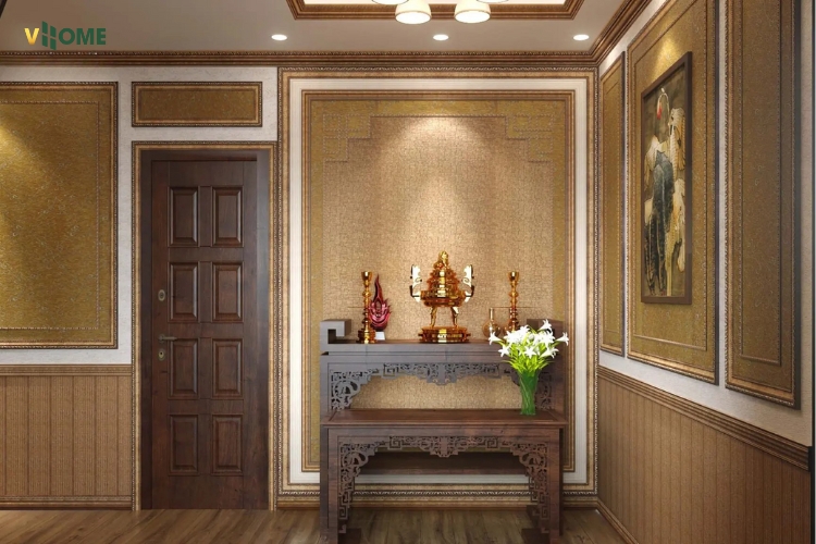 Mẫu tấm nhựa ốp tường phòng thờ