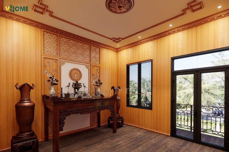 Mẫu tấm nhựa ốp tường phòng thờ