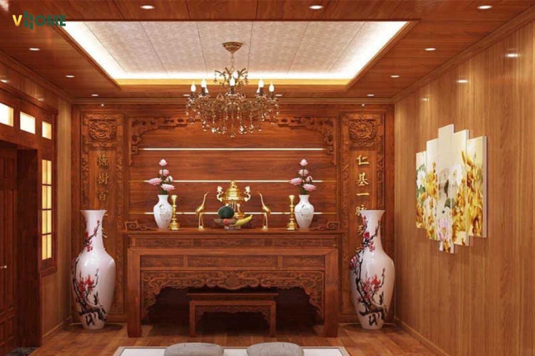 Mẫu tấm nhựa ốp tường phòng thờ