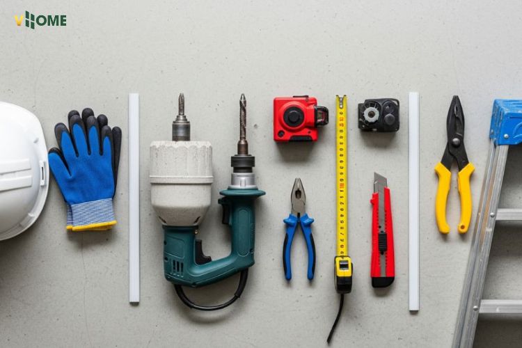 Chuẩn bị vật tư và dụng cụ thi công khung xương trần nhựa