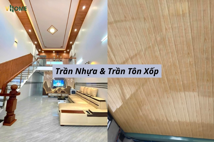 So sánh trần nhựa và trần tôn
