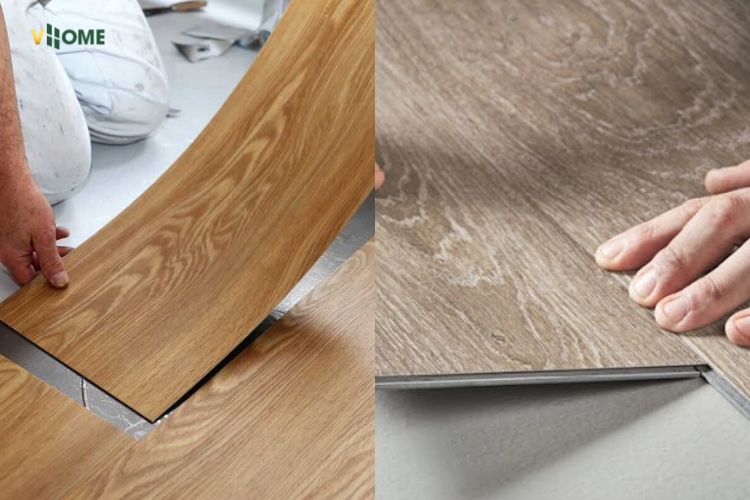 So sánh sàn nhựa 2mm dán keo và sàn nhựa hèm khóa