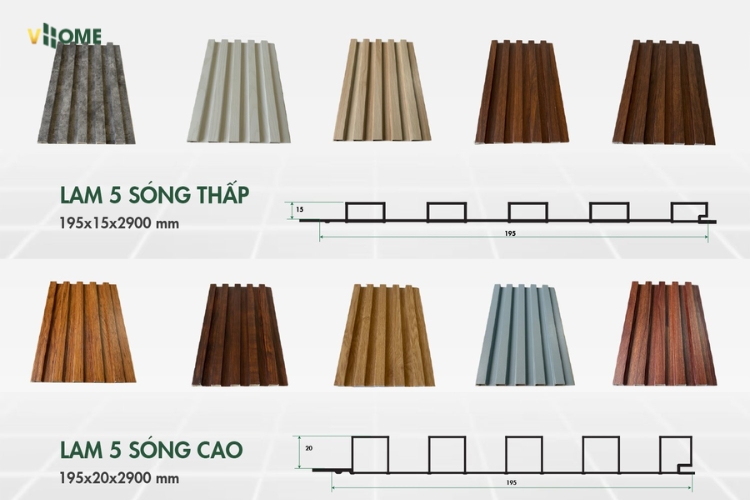 Tham khảo các mẫu lam 5 sóng bán chạy tại Vhome Tham khảo các mẫu lam 5 sóng bán chạy tại Vhome