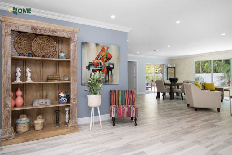 Diện tích và ánh sáng ảnh hưởng đến màu sàn nhựa giả gỗ màu xám