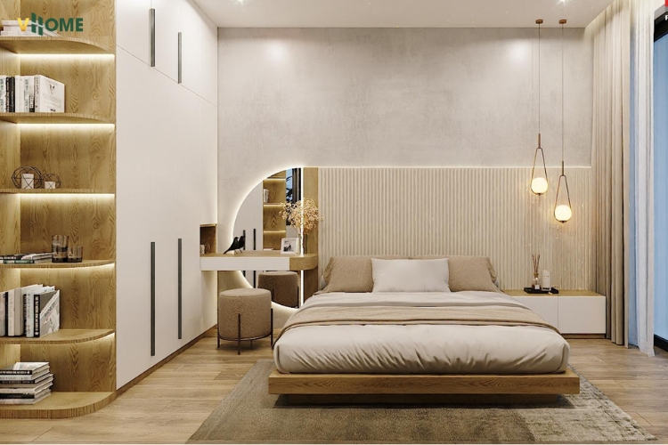 Sử dụng lam sóng cho tường đầu phòng ngủ